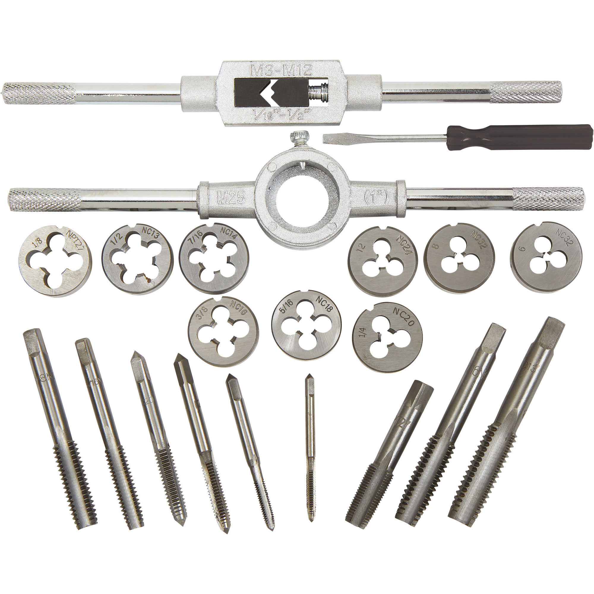 Ironton 21-Pc. SAE Tap & Die Set, Carbon Steel, Case